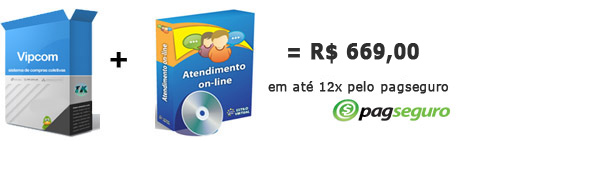 Sistema de compra coletiva Vipcom com todo suporte de nossa equipe