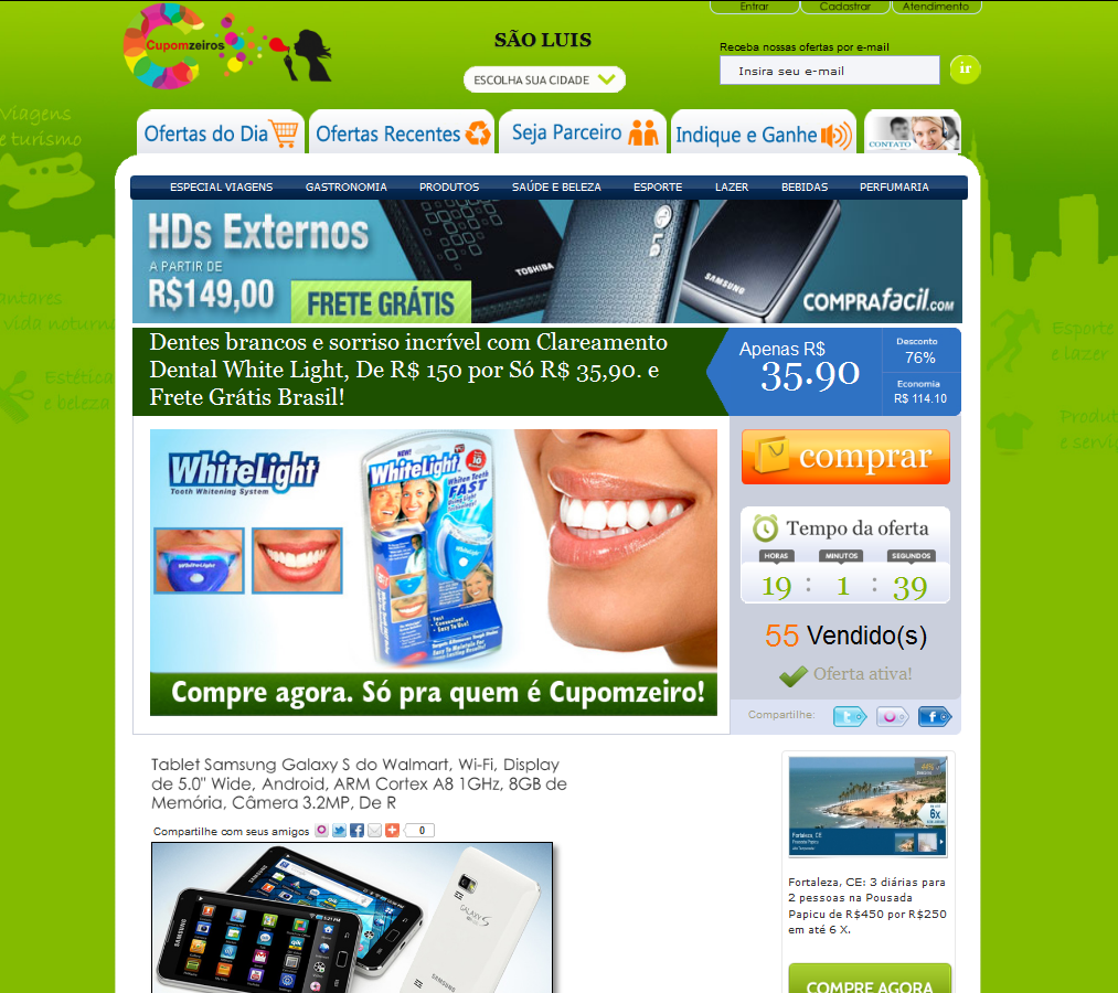 Cliente Vipone site de compra coletiva do mês